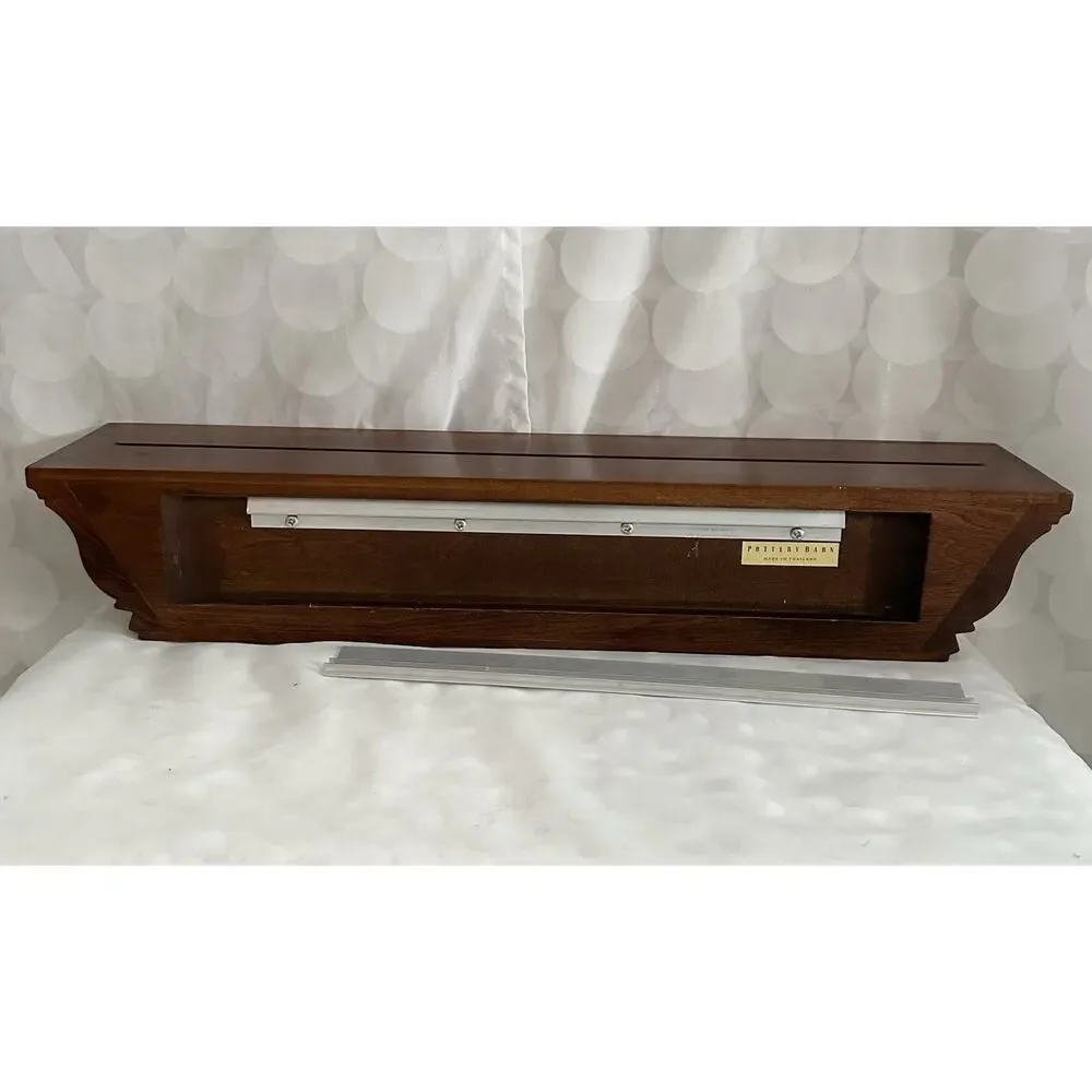 Pottery Barn Brown Wall Shelf Floating Crown Molding Style 24” Traditional